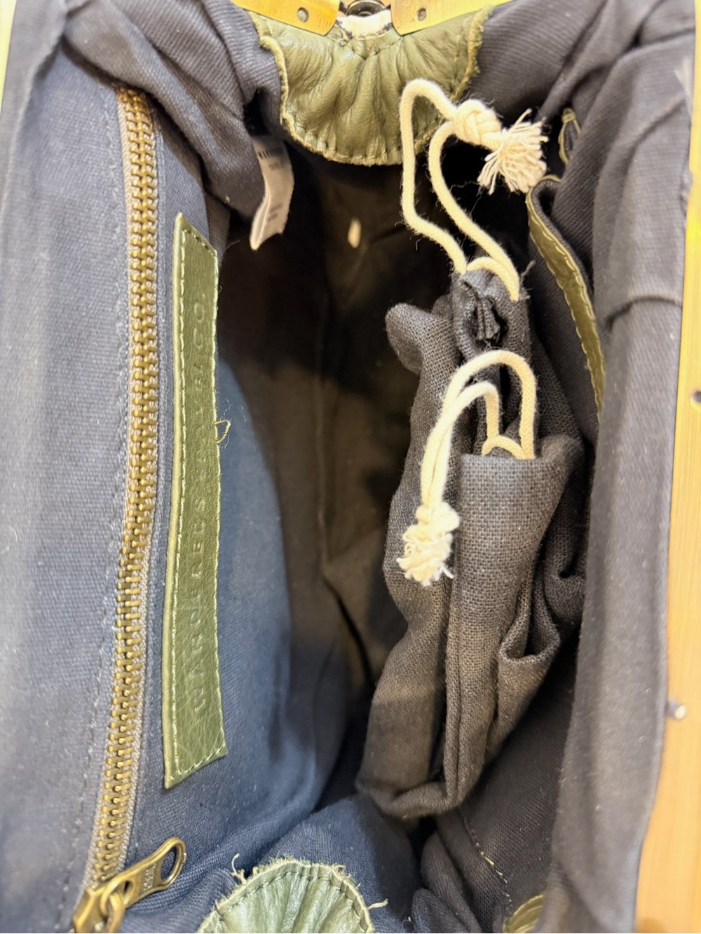 Classic Olive Leather Shoulder Bag - Picture 6 of 10